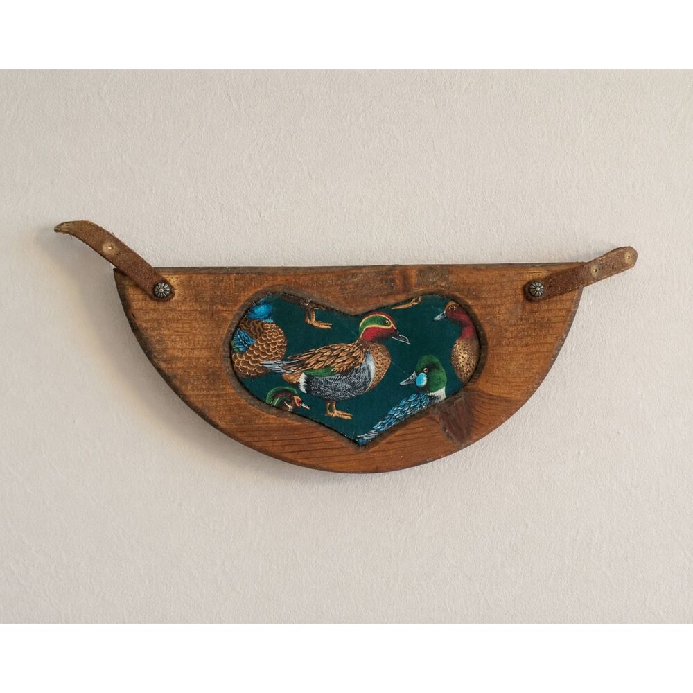 Vintage Duck Wall Decor Wooden Folk Art Hanging Cabin Cottagecore Waterfowl